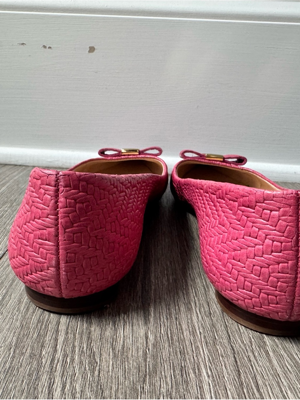 Kate Spade New York Deneuve Pink Woven Bow Flats 6.5 Medium - Picture 6 of 9